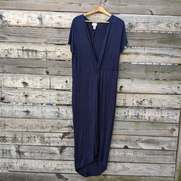 SWAK Tops - NWT SWAK Navy Blue Long Duster Shirt Size 1X